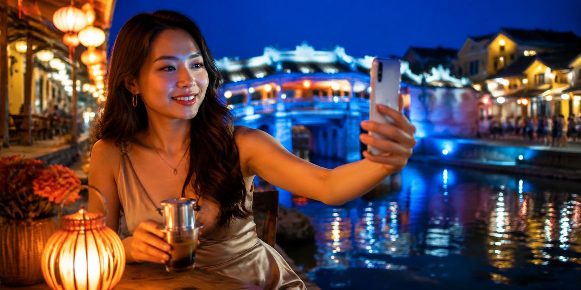 Người dùng trải nghiệm live casino trên điện thoại tại Hội An